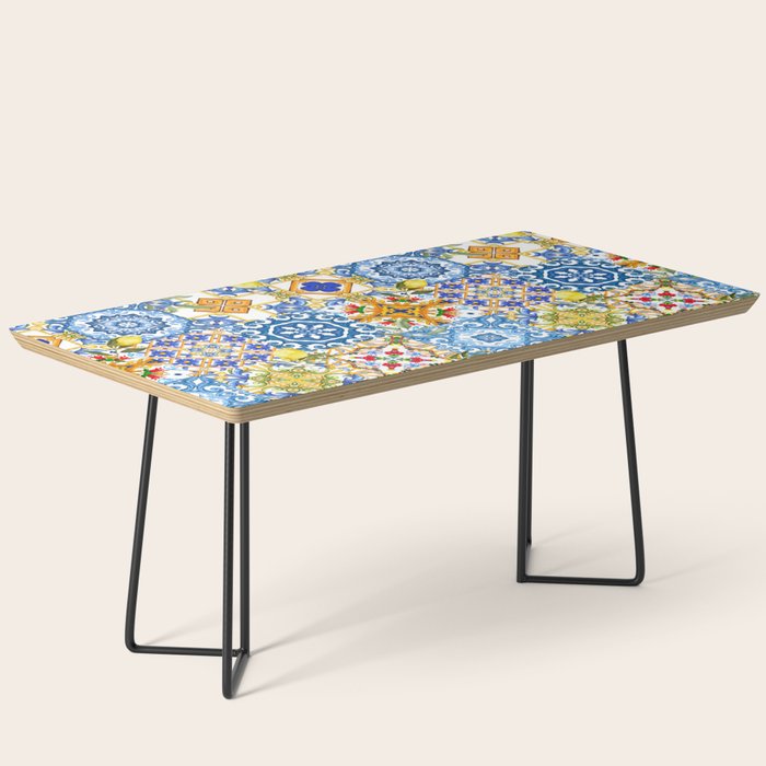 Mediterranean tiles,lemon art,mosaic tiles pattern  Coffee Table Gallery Image 1