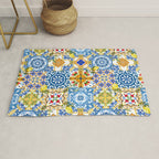 Mediterranean tiles,lemon art,mosaic tiles pattern  Rug Gallery Image 1