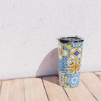 Mediterranean tiles,lemon art,mosaic tiles pattern  Travel Mug Gallery Image 4