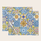 Mediterranean tiles,lemon art,mosaic tiles pattern  Placemat Gallery Image 1