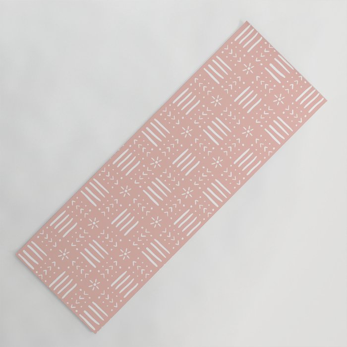 Mudcloth III (Blush Pink) Yoga Mat Gallery Image 1