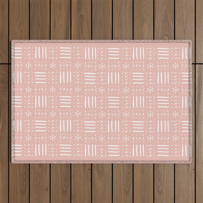 Mudcloth III (Blush Pink) Outdoor Rug Gallery Image 1