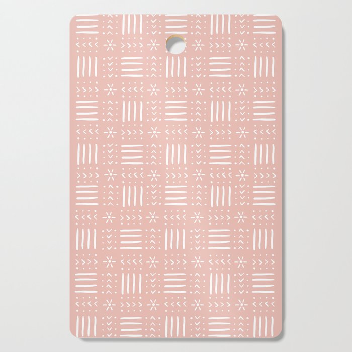 Mudcloth III (Blush Pink) Cutting Board Gallery Image 1
