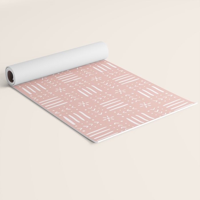 Mudcloth III (Blush Pink) Yoga Mat Gallery Image 2