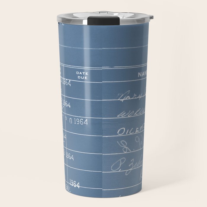 Library Card 23322 Negative Blue Travel Mug Gallery Image 1