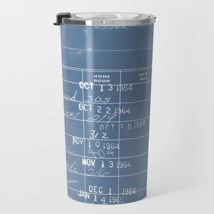 Library Card 23322 Negative Blue Travel Mug Gallery Image 3