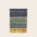 Late November Rothko Inspired Colorful Stripes Navy Blue Olive Green Yellow Wall Hanging Gallery Image 1