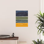 Late November Rothko Inspired Colorful Stripes Navy Blue Olive Green Yellow Poster Gallery Image 2