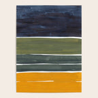 Late November Rothko Inspired Colorful Stripes Navy Blue Olive Green Yellow Poster Gallery Image 4