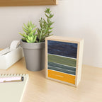 Late November Rothko Inspired Colorful Stripes Navy Blue Olive Green Yellow Mini Art Print Gallery Image 2