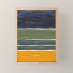 Late November Rothko Inspired Colorful Stripes Navy Blue Olive Green Yellow Mini Art Print Gallery Image 1