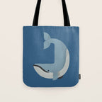 Whimsy Blue Whale Tote Bag Gallery Image 1