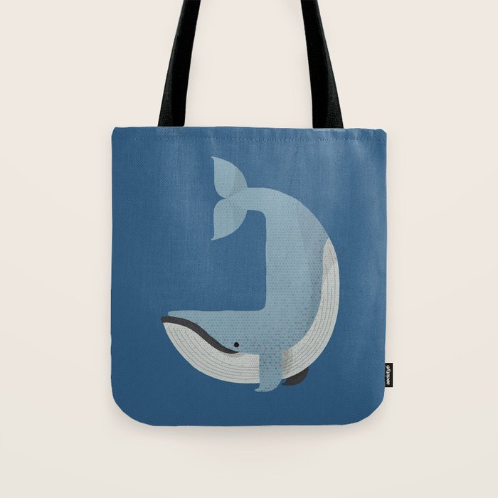 Whimsy Blue Whale Tote Bag Gallery Image 1