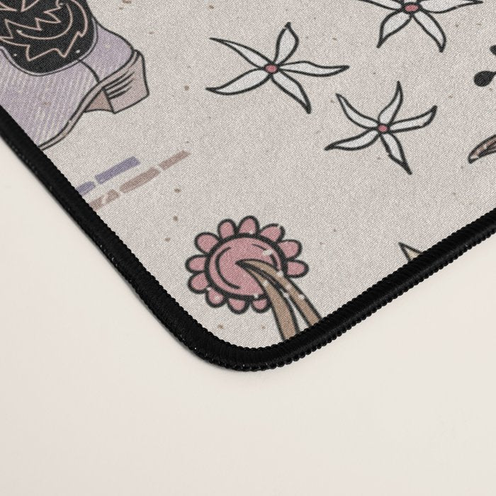 Boho Tribal Cowgirl Ephemera - cream Desk Mat Gallery Image 4