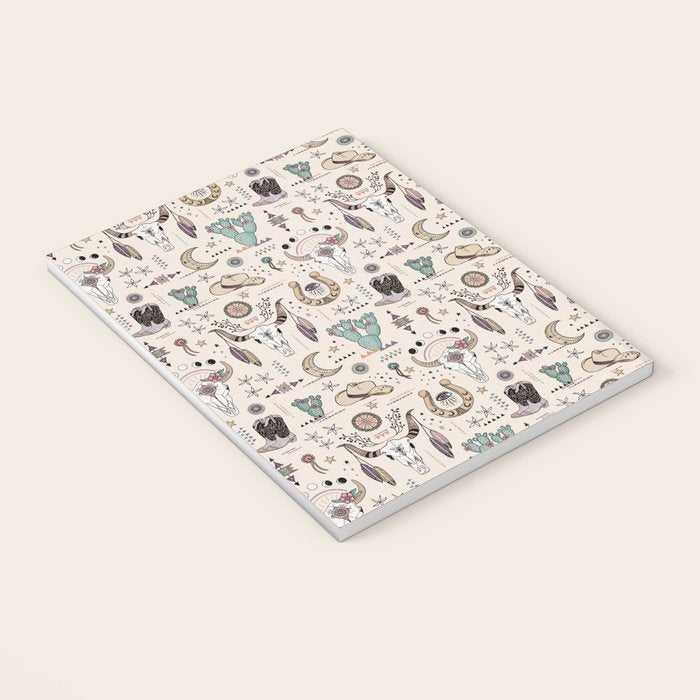 Boho Tribal Cowgirl Ephemera - cream Notebook Gallery Image 3