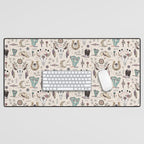 Boho Tribal Cowgirl Ephemera - cream Desk Mat Gallery Image 1