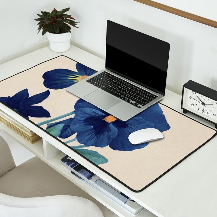 Blue Flowers Desk Mat Gallery Image 2
