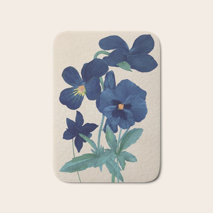 Blue Flowers Bath Mat Gallery Image 1