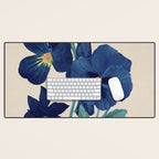 Blue Flowers Desk Mat Gallery Image 1