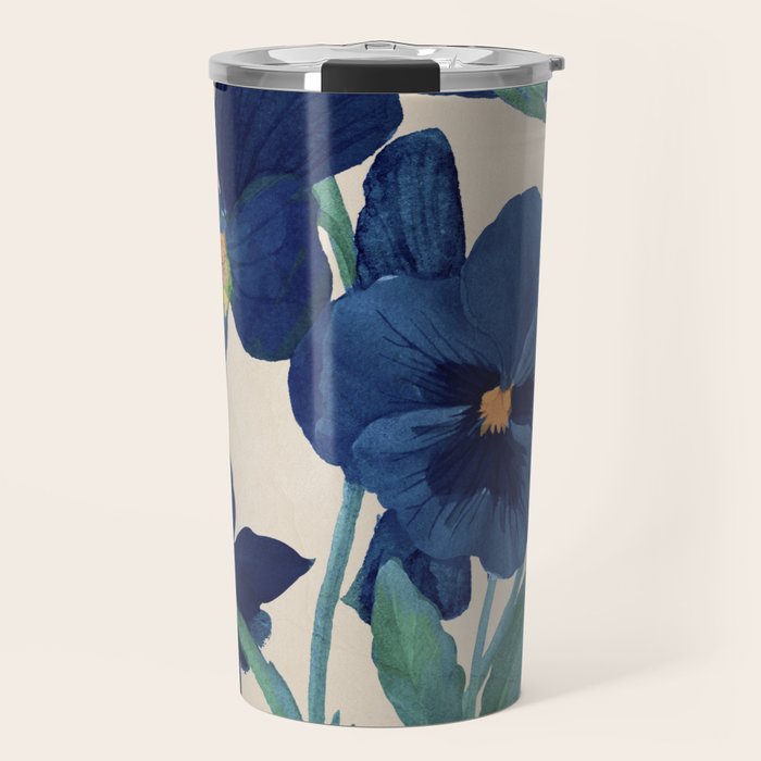 Blue Flowers Travel Mug Gallery Image 1