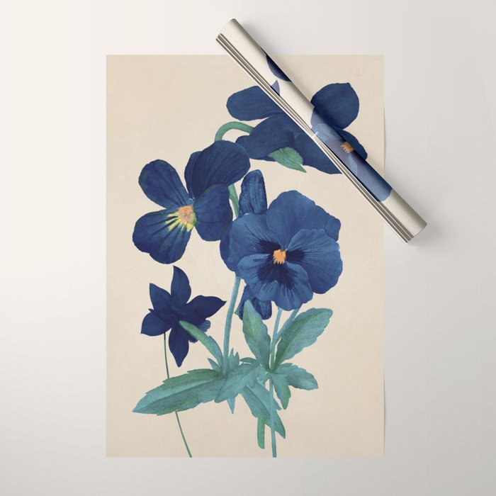 Blue Flowers Wrapping Paper Gallery Image 1