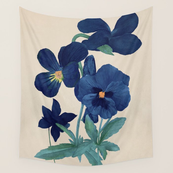 Blue Flowers Wall Tapestry Gallery Image 4