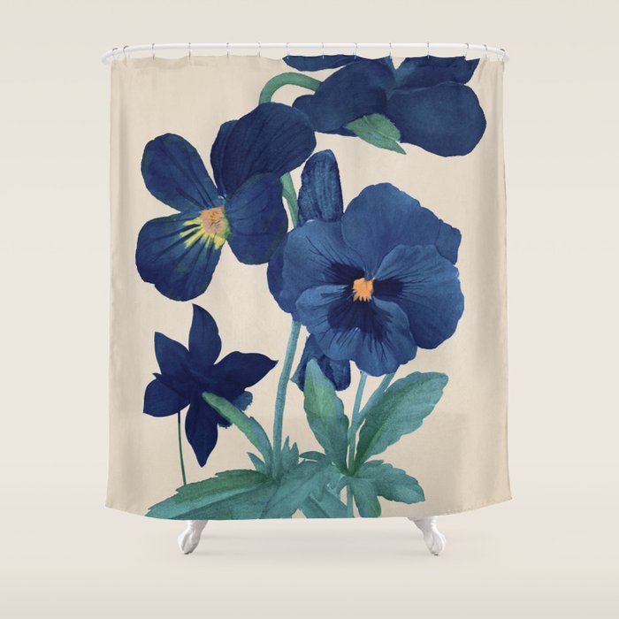 Blue Flowers Shower Curtain Gallery Image 1