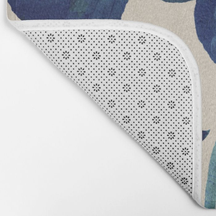 Blue Flowers Bath Mat Gallery Image 2