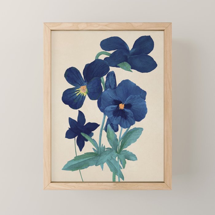 Blue Flowers Mini Art Print Gallery Image 1