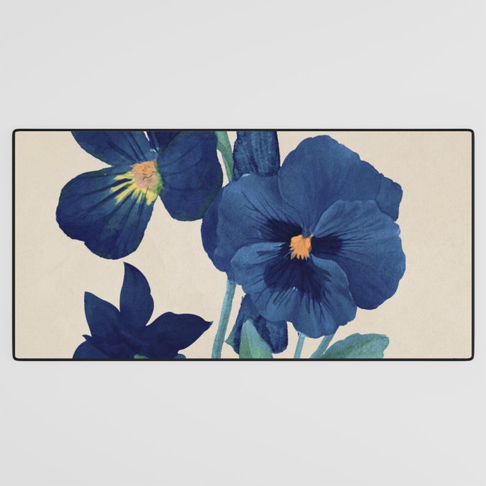 Blue Flowers Desk Mat Gallery Image 3