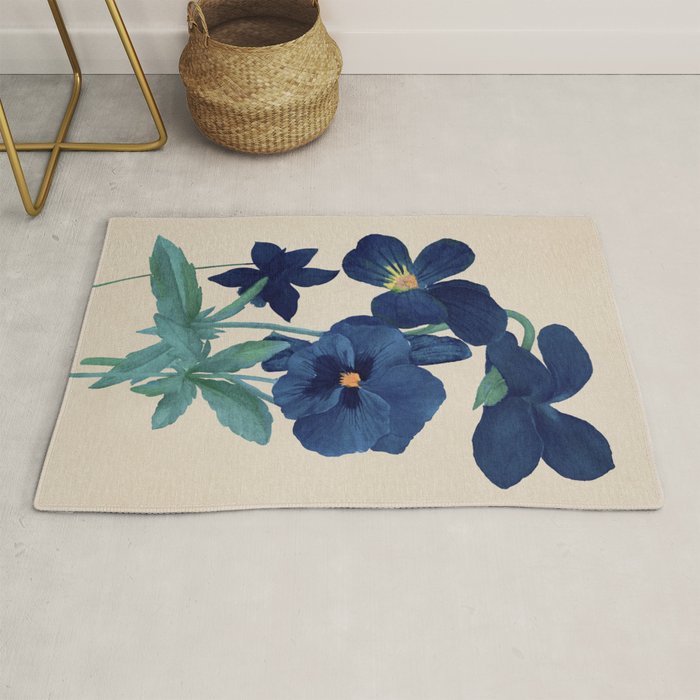 Blue Flowers Rug Gallery Image 1