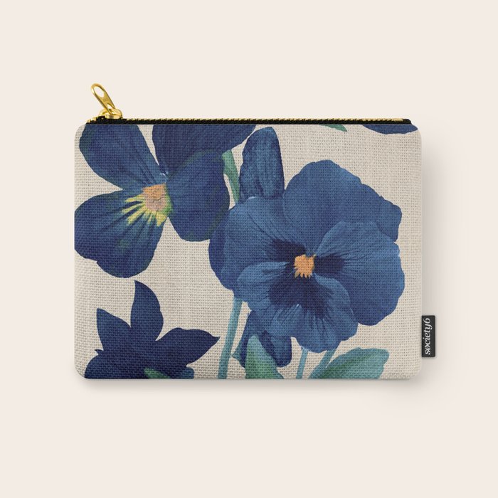 Blue Flowers Carry All Pouch Gallery Image 1