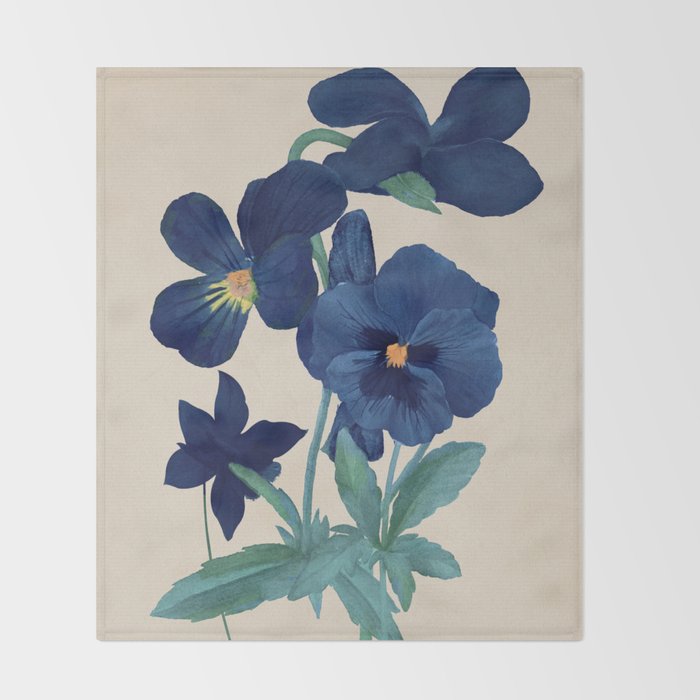 Blue Flowers Throw Blanket Gallery Image 2