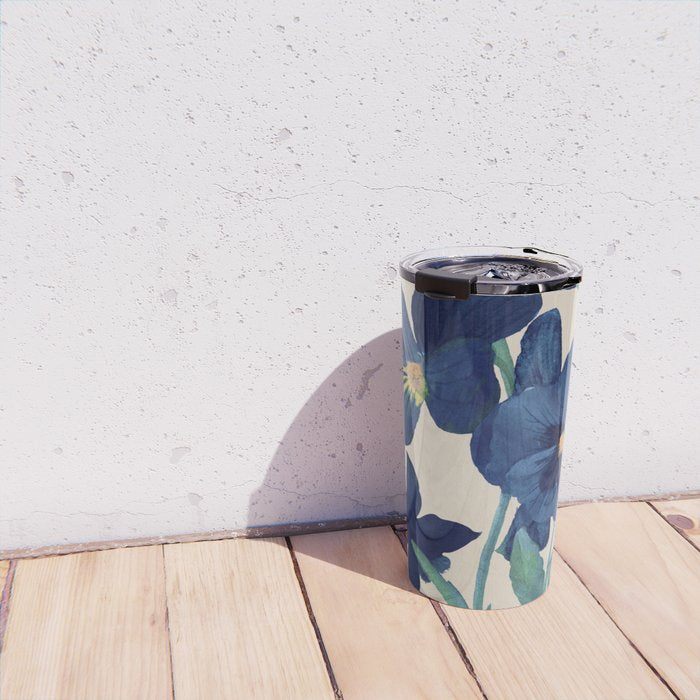 Blue Flowers Travel Mug Gallery Image 4
