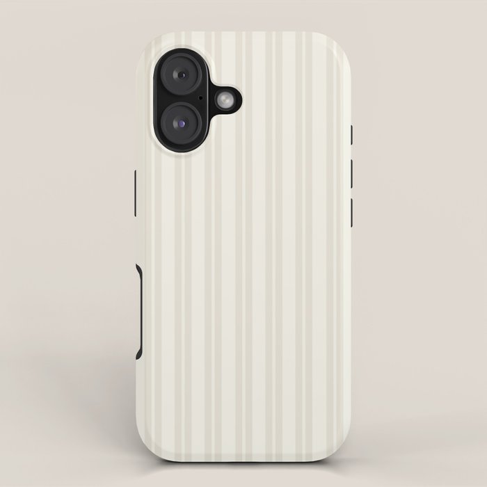 Pale Neutral Classic Double Stripe Pattern  iPhone Case Gallery Image 1
