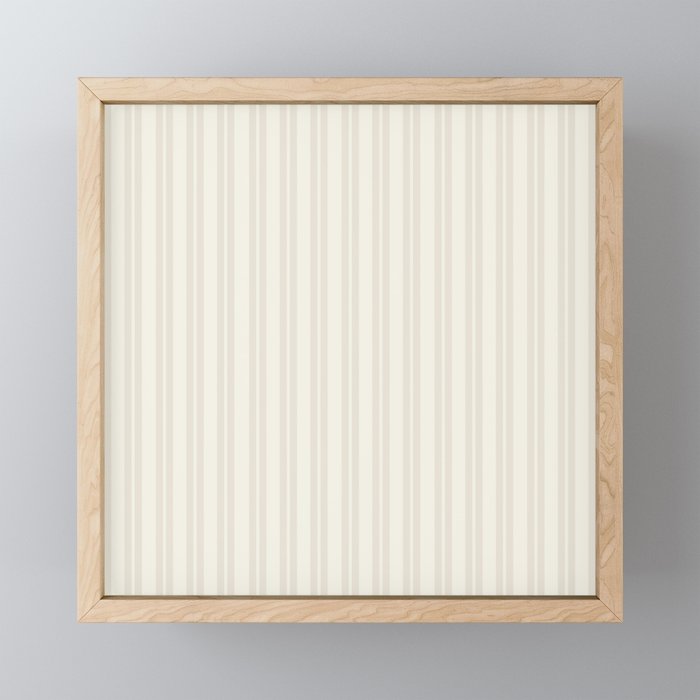 Pale Neutral Classic Double Stripe Pattern  Mini Art Print Gallery Image 1
