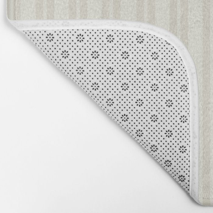 Pale Neutral Classic Double Stripe Pattern  Bath Mat Gallery Image 2