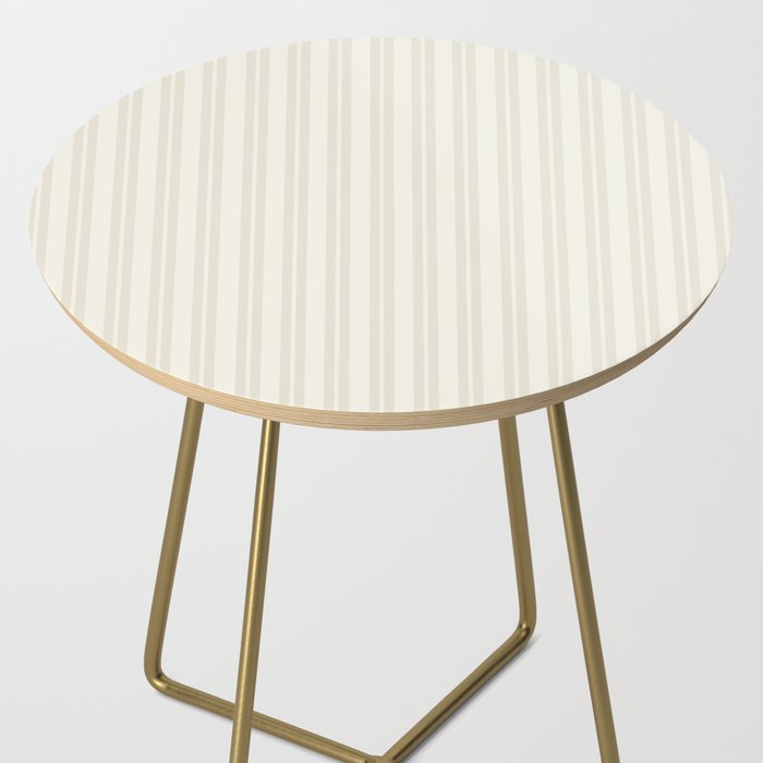 Pale Neutral Classic Double Stripe Pattern  Side Table Gallery Image 2