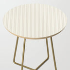 Pale Neutral Classic Double Stripe Pattern  Side Table Gallery Image 2