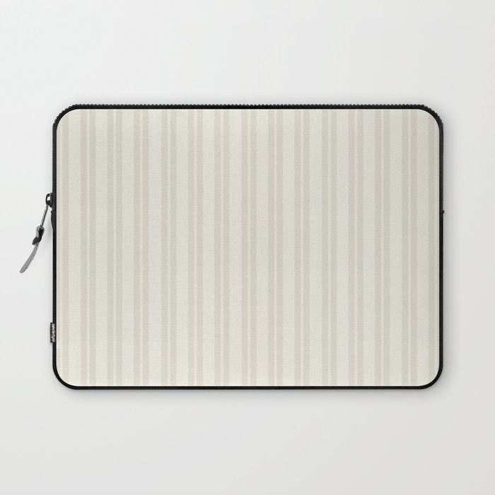 Pale Neutral Classic Double Stripe Pattern  Laptop Sleeve Gallery Image 1