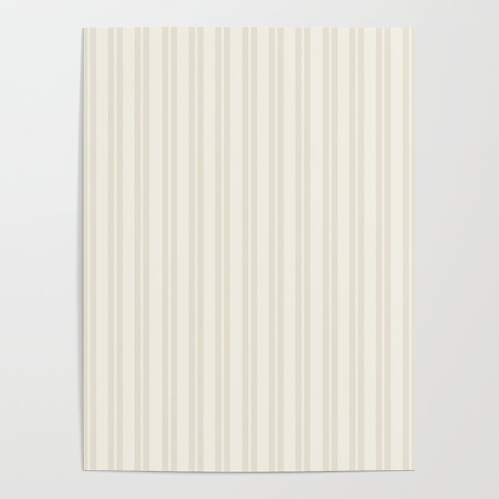 Pale Neutral Classic Double Stripe Pattern  Poster Gallery Image 1