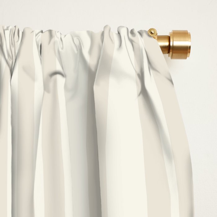 Pale Neutral Classic Double Stripe Pattern  Window Curtain Gallery Image 2
