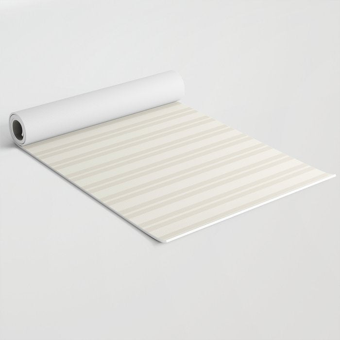 Pale Neutral Classic Double Stripe Pattern  Yoga Mat Gallery Image 2