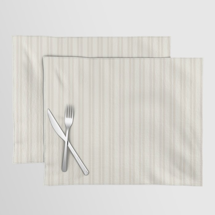 Pale Neutral Classic Double Stripe Pattern  Placemat Gallery Image 1