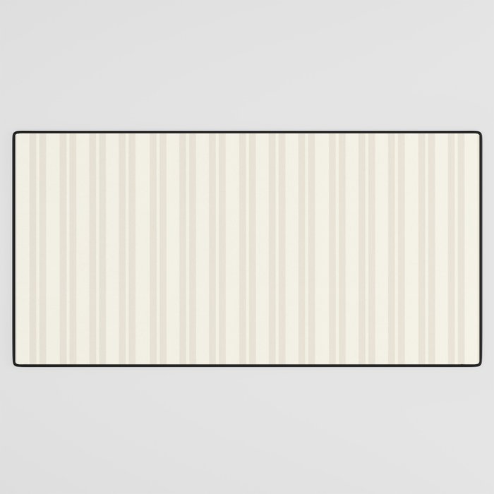 Pale Neutral Classic Double Stripe Pattern  Desk Mat Gallery Image 3