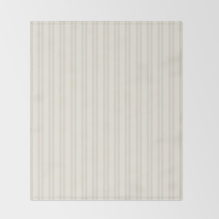 Pale Neutral Classic Double Stripe Pattern  Throw Blanket Gallery Image 2