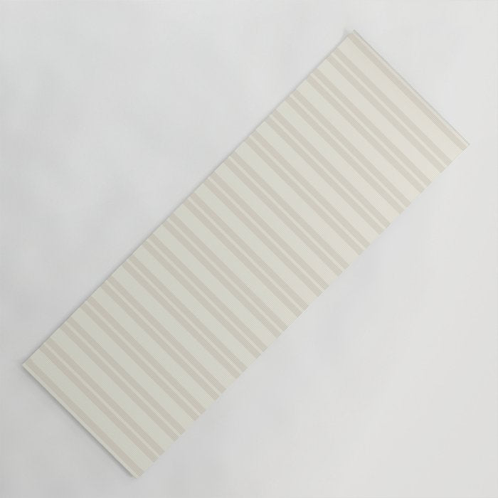 Pale Neutral Classic Double Stripe Pattern  Yoga Mat Gallery Image 1