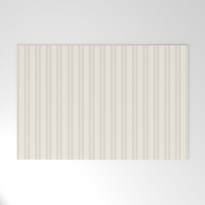 Pale Neutral Classic Double Stripe Pattern  Welcome Mat Gallery Image 1