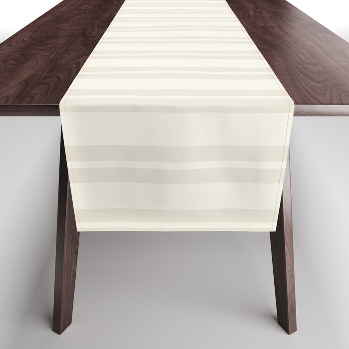Pale Neutral Classic Double Stripe Pattern  Table Runner Gallery Image 1