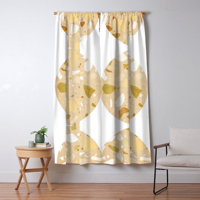 Terrazzo circle shapes Window Curtain Gallery Image 1